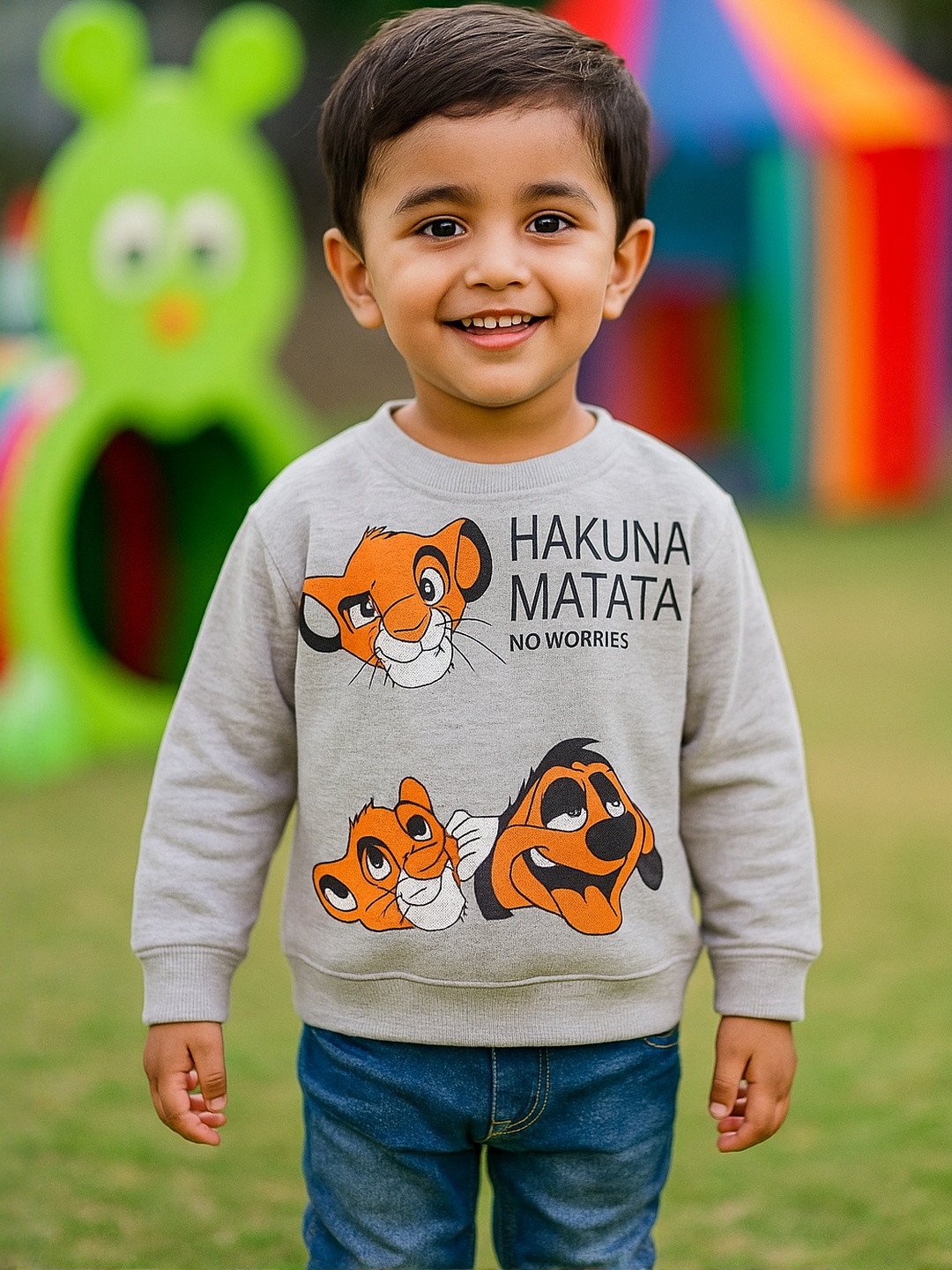 WAAMY69 Kids Graphic Printed Cotton Sweatshirt