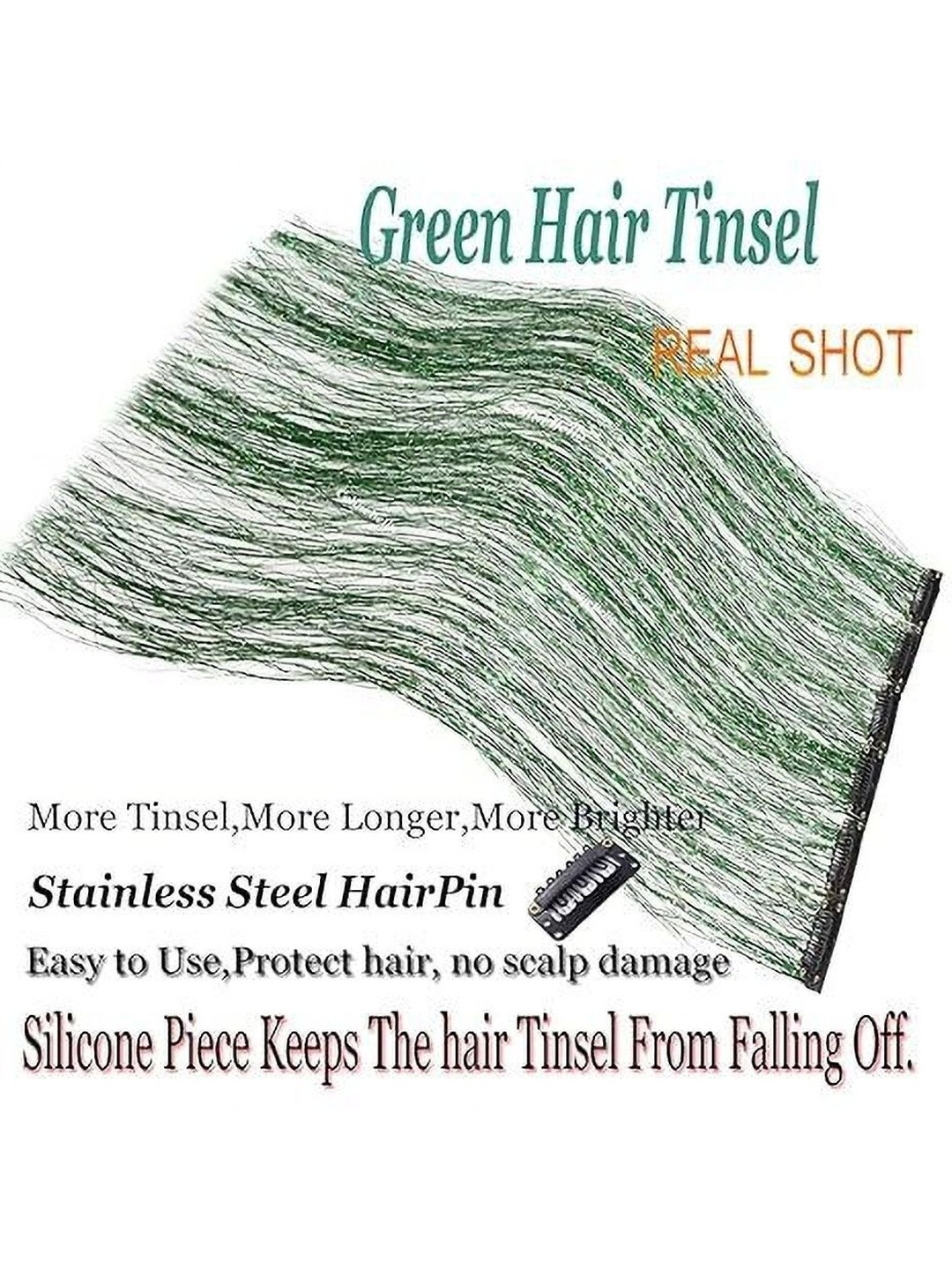 VIEWS Green Wavy Clip-In Locks Hair Extension