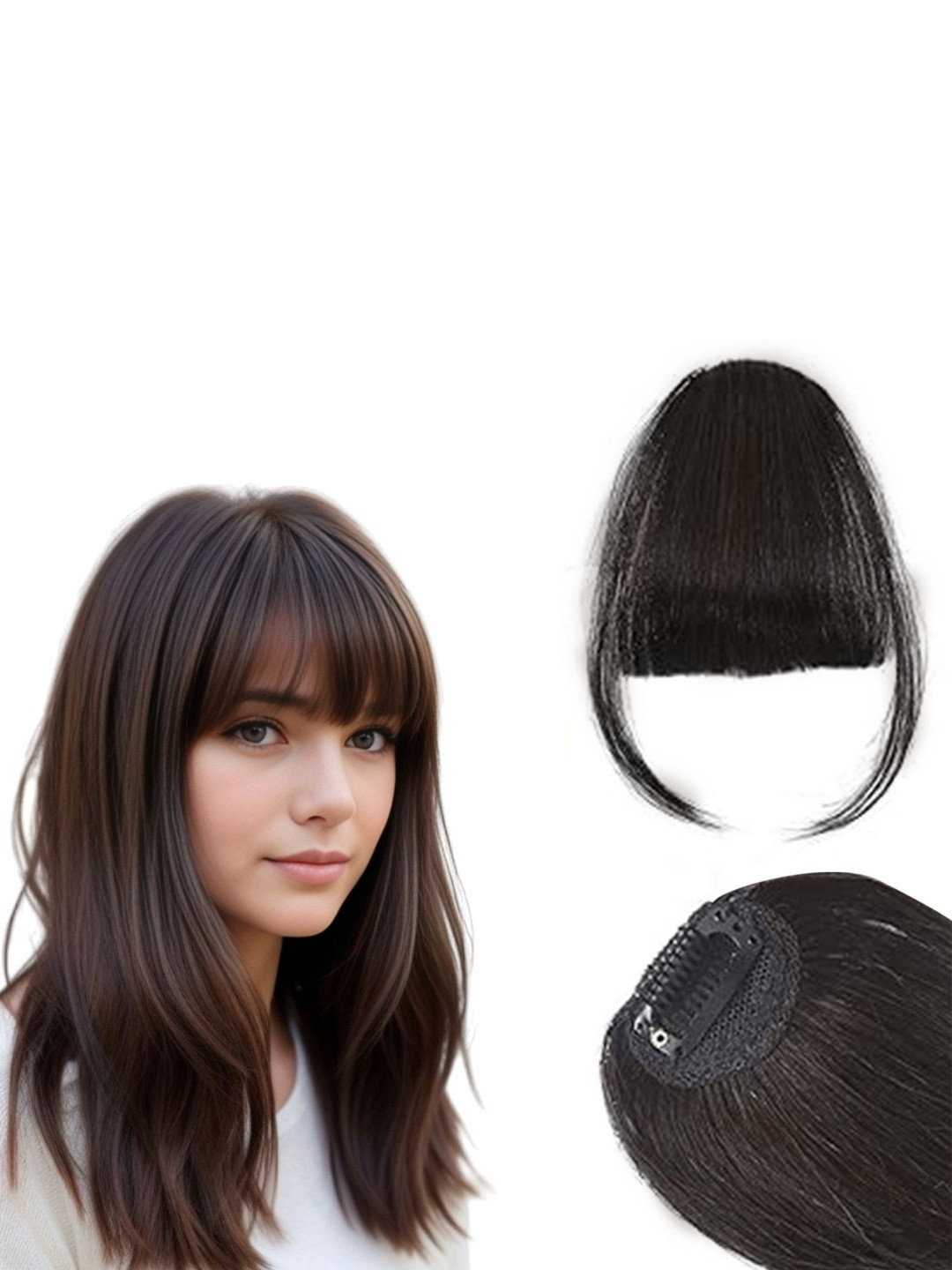 VIEWS Clip-In Scalp Topper Straight Hair Extension - Brown - 6 Inches