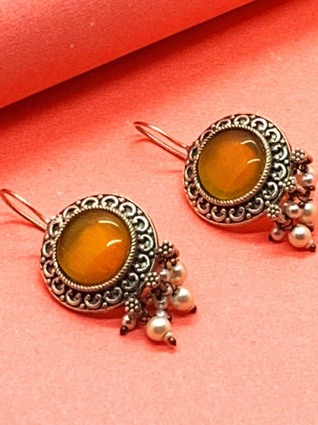 Neeara Fashion Alloy Artificial Stones Jhumkas Earrings
