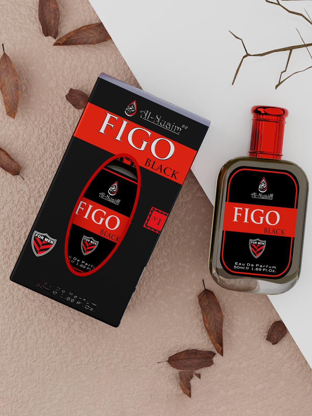 Al-Nuaim Figo Black Long Lasting Eau De Parfum Natural Spray - 50 ml