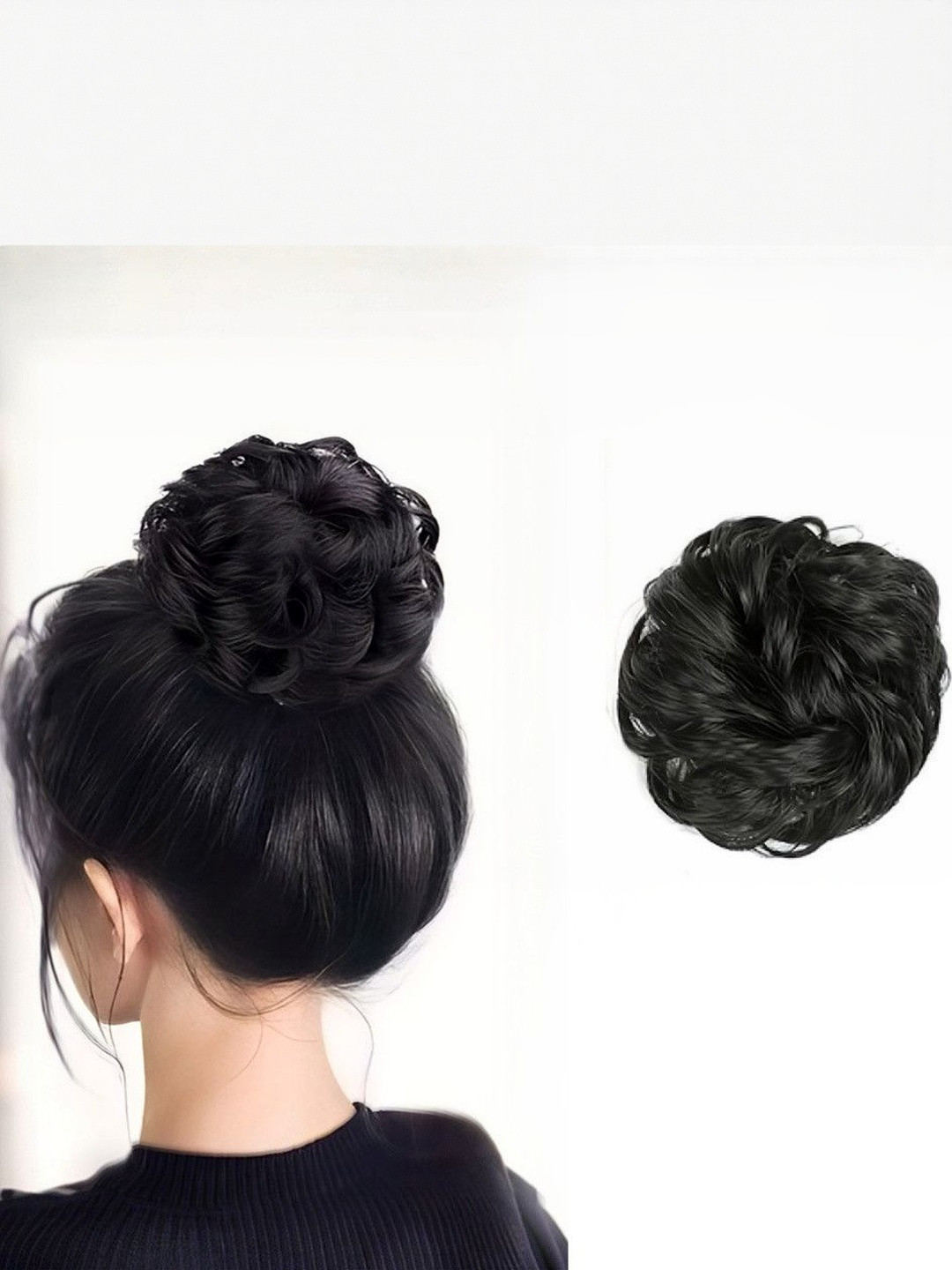 VIEWS Women Wavy Clip-In Locks Bun Hair Extension