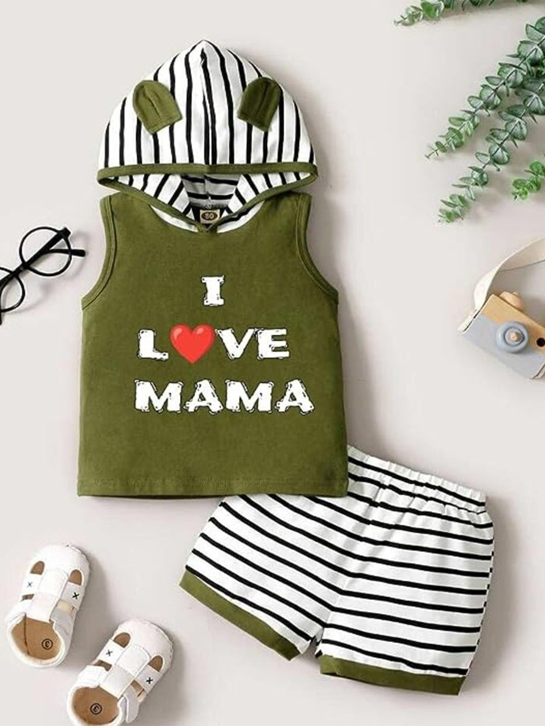 JENNY GARMENT Kids Printed Hooded T-shirt With Shorts