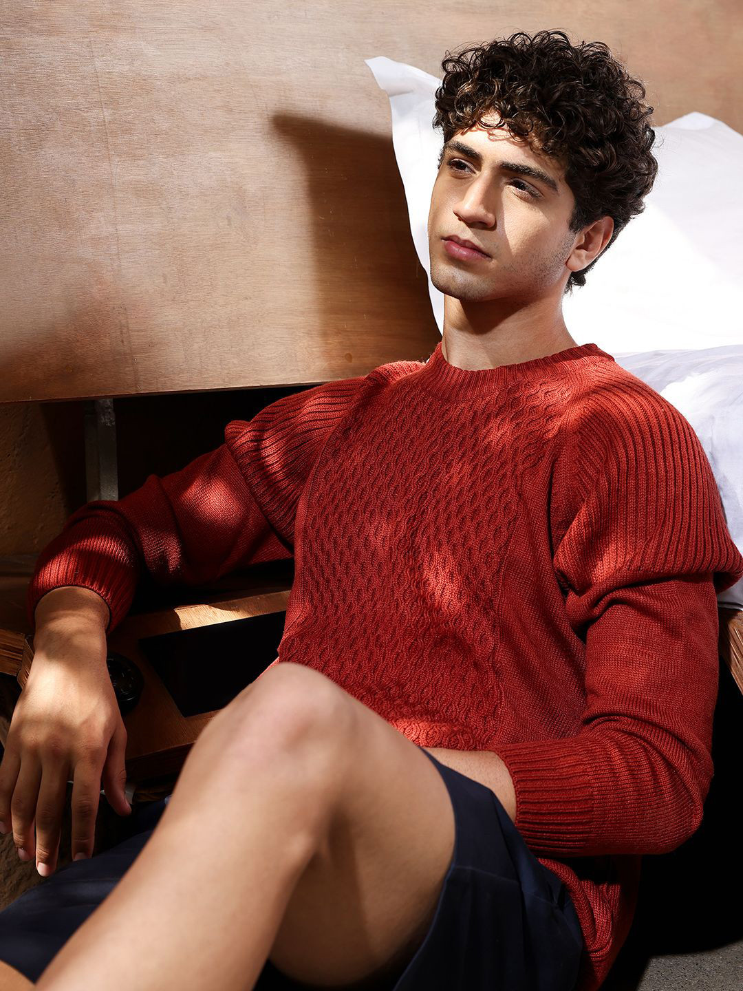 CAHOOT Men Cable Knit Cotton Pullover