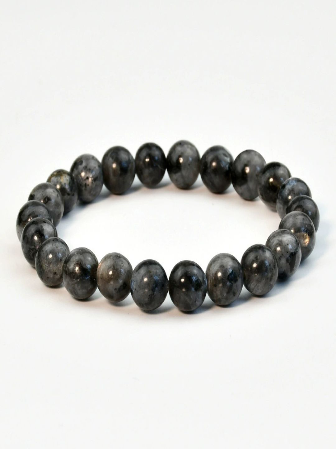 AQUASTREET Black Flash Stone Elasticated Beaded Bracelet
