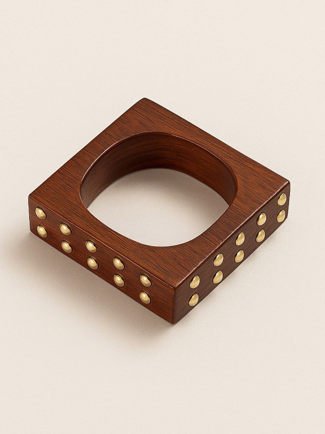 UnfoldSelf Beaded Studded Wooden Bangle