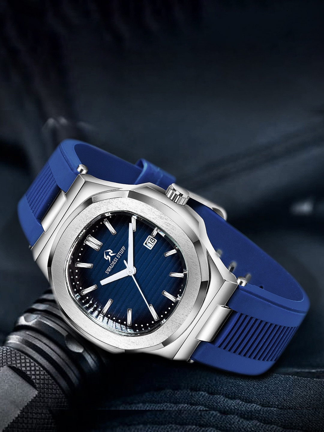 SWADESI STUFF Men Straps Analogue Watch PP SILICON BLUE