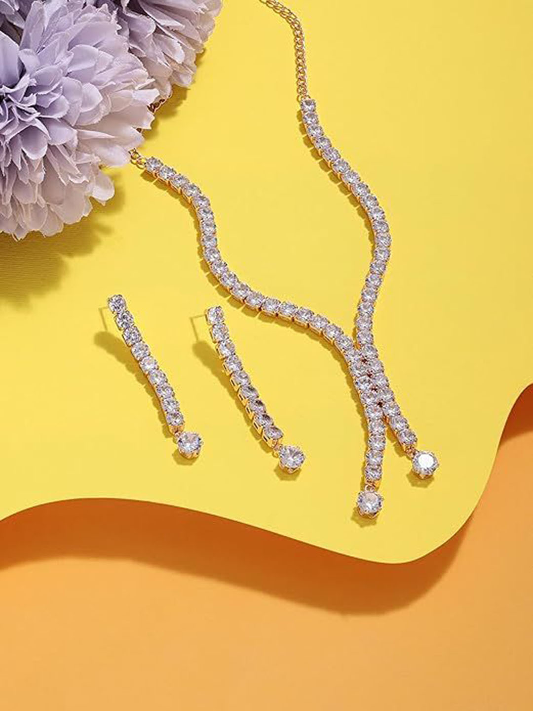 M4SK ART American Diamond Studded  Jewellery Set