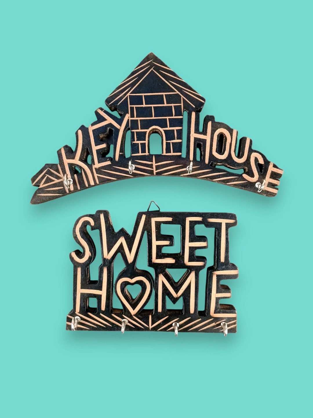 apka mart Sweet Home & Key House Design Combo Wall Hanging Key Holders
