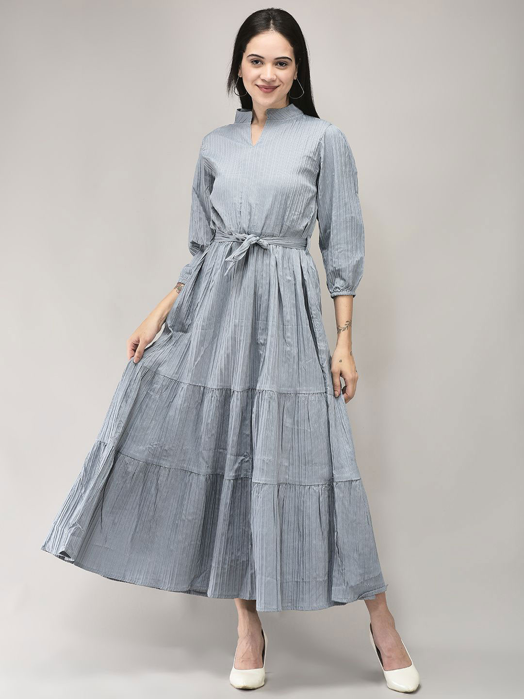 FNOCKS Applique Fit & Flare Maxi Dress