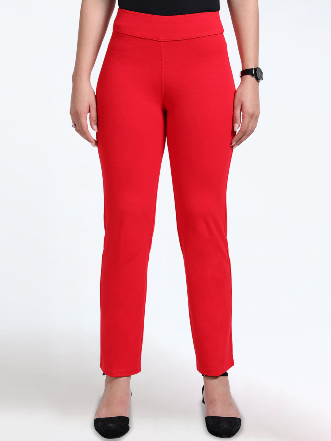 Belore Slims Women Tailored Slim Fit High-Rise Wrinkle Formal Trousers
