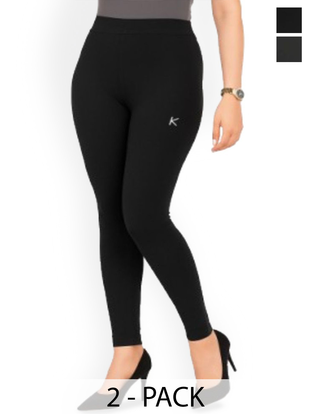 E-Bin-Sales Women Pack Of 2 Stretchable Ankle-Length Leggings