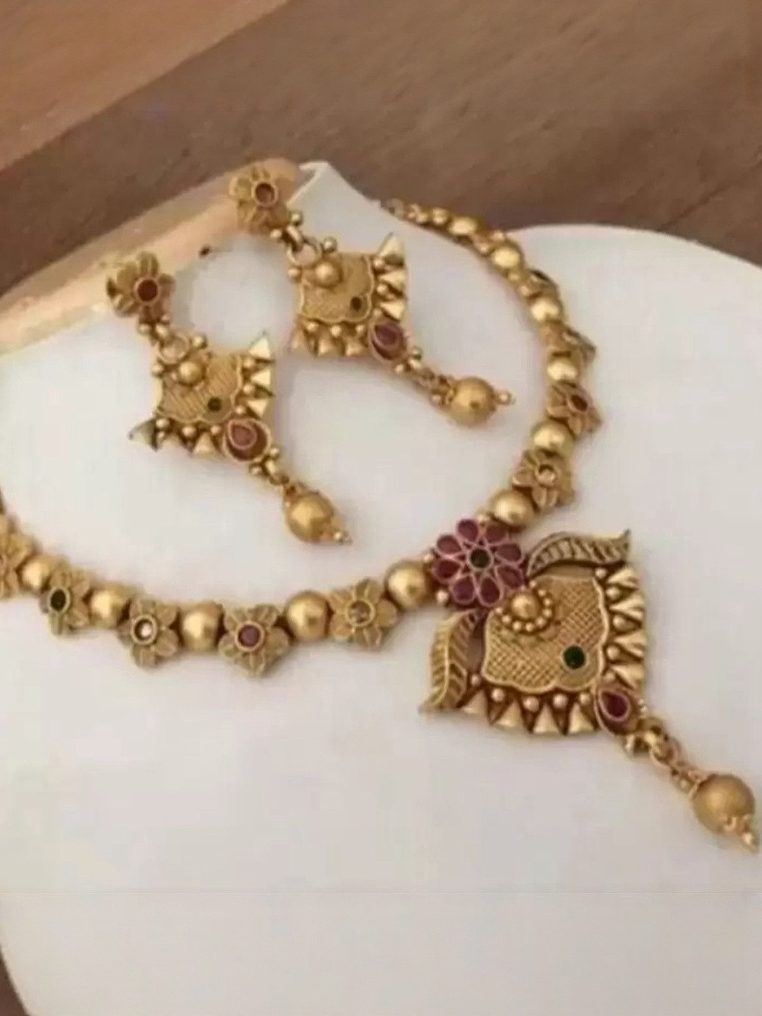 Anouk Combo Of 3 Gold-Plated Necklace Set, Mangalsutra & Bangle Combo
