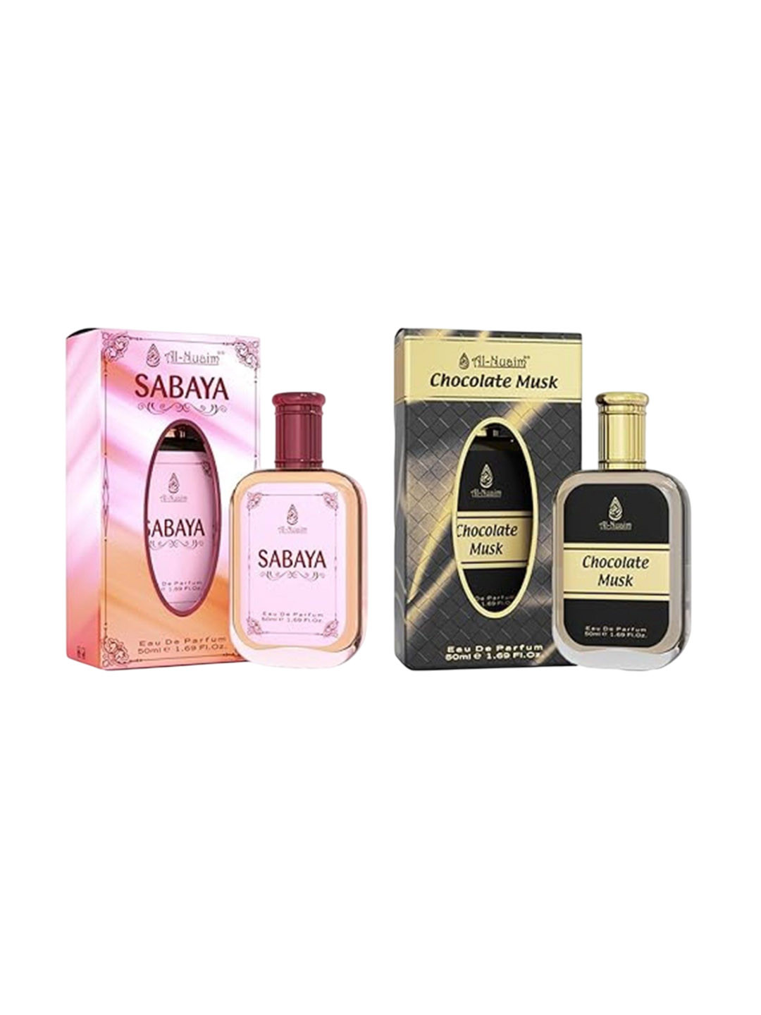Al-Nuaim Set Of 2 Chocolate Musk & Sabaya Long Lasting Eau De Parfum - 50 ml Each