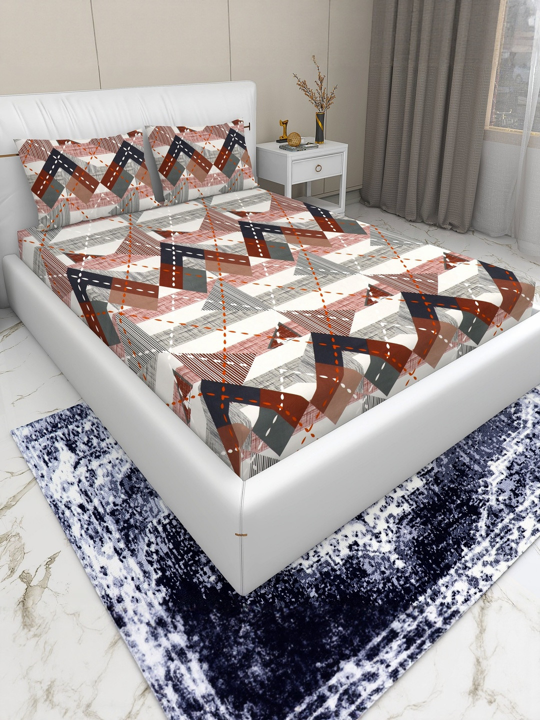 DREAM LIVING 144 TC Microfiber Queen Bedsheet Set