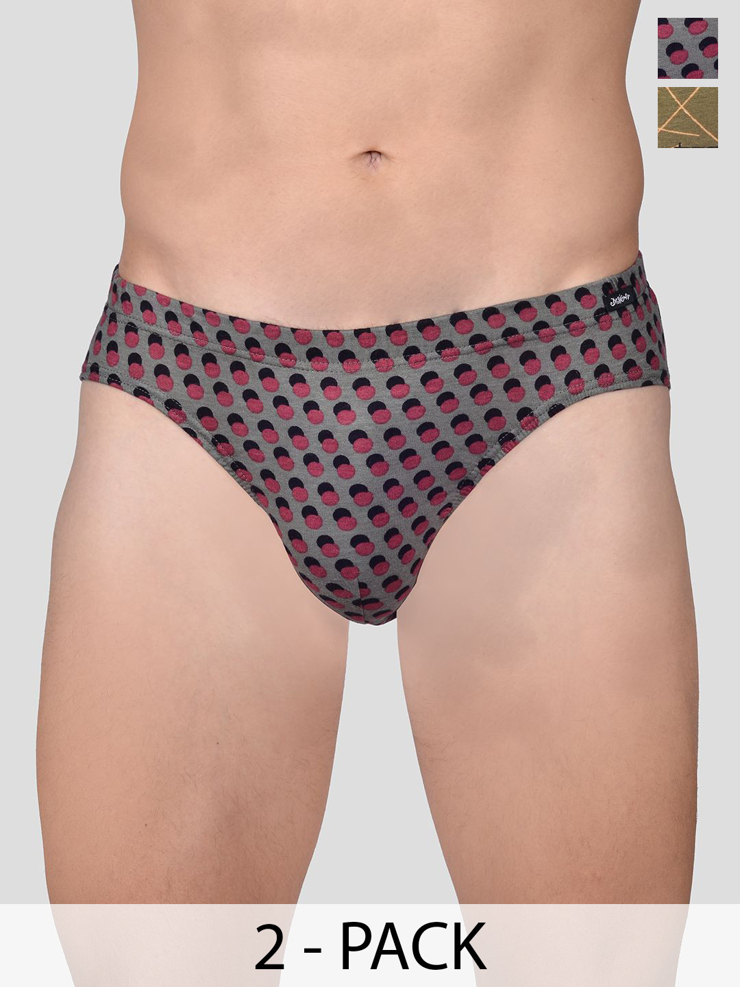 FRENCHIE Men Pack Of 2 Cotton Printed Basic Briefs FR-MI-BF-DSGNR-2X6-IN-PO2-95