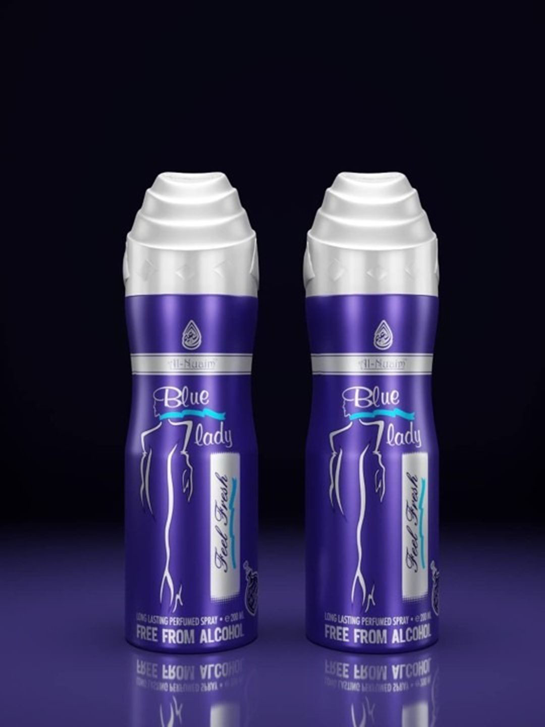 Al-Nuaim Women Set Of 2 Blue Lady Alcohol Free Perfumed Spray Deodorant - 200ml Each