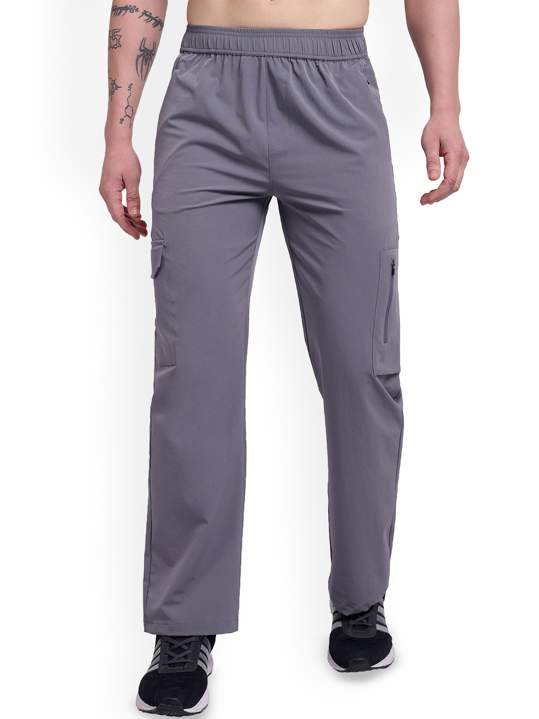 OXPECKER Men Stretch-Fit Water-Repellent Mid-Rise Track Pant