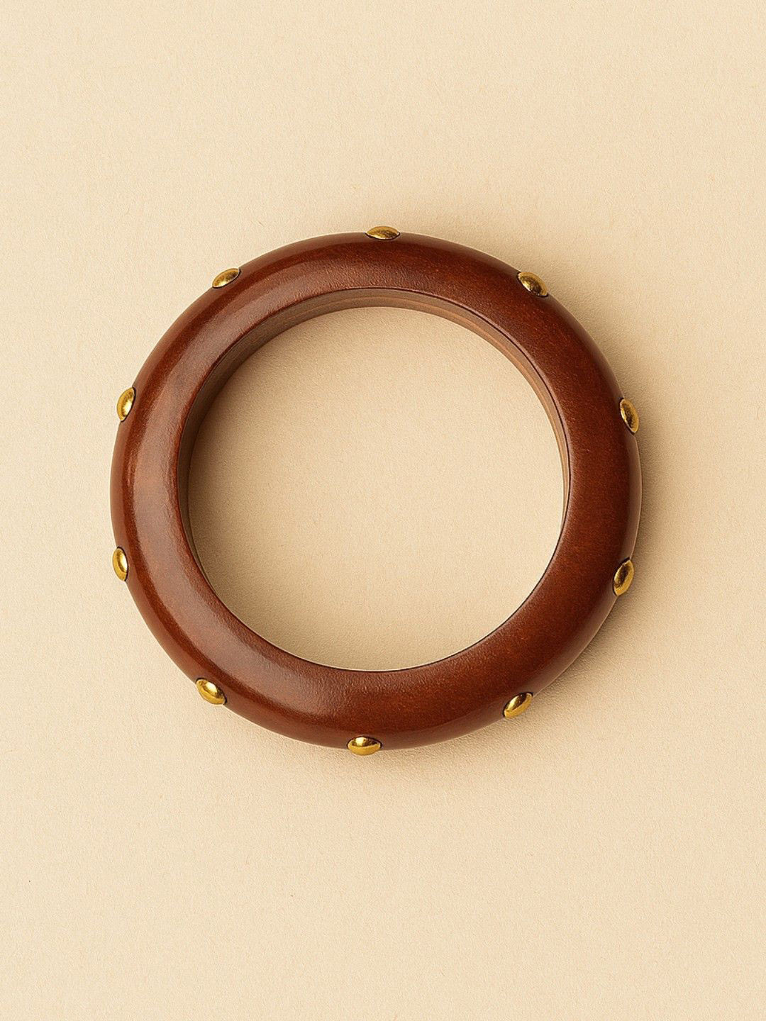 UnfoldSelf Beaded Studded Wooden Bangle