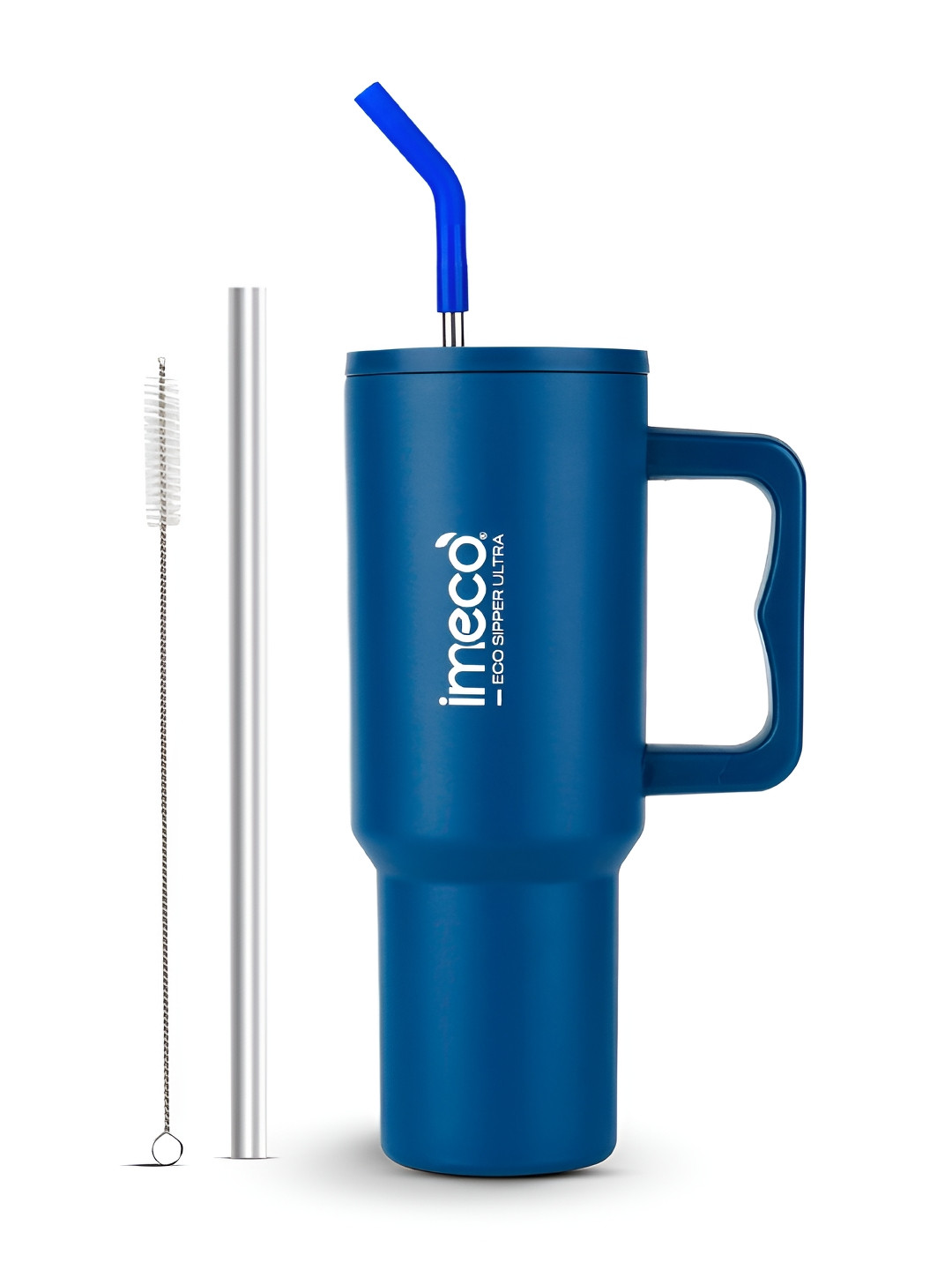 IMECO Blue Stainless Steel Brand Logo Printed Sipper Tumbler 1200ml