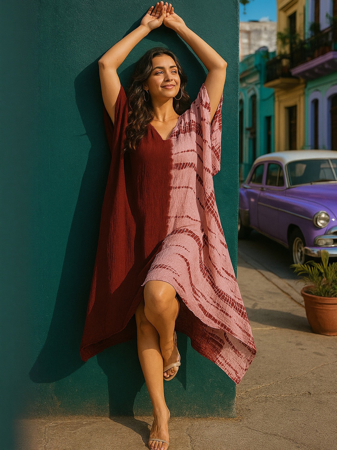 CORSICA Women Viscose Rayon Kaftan Dresses