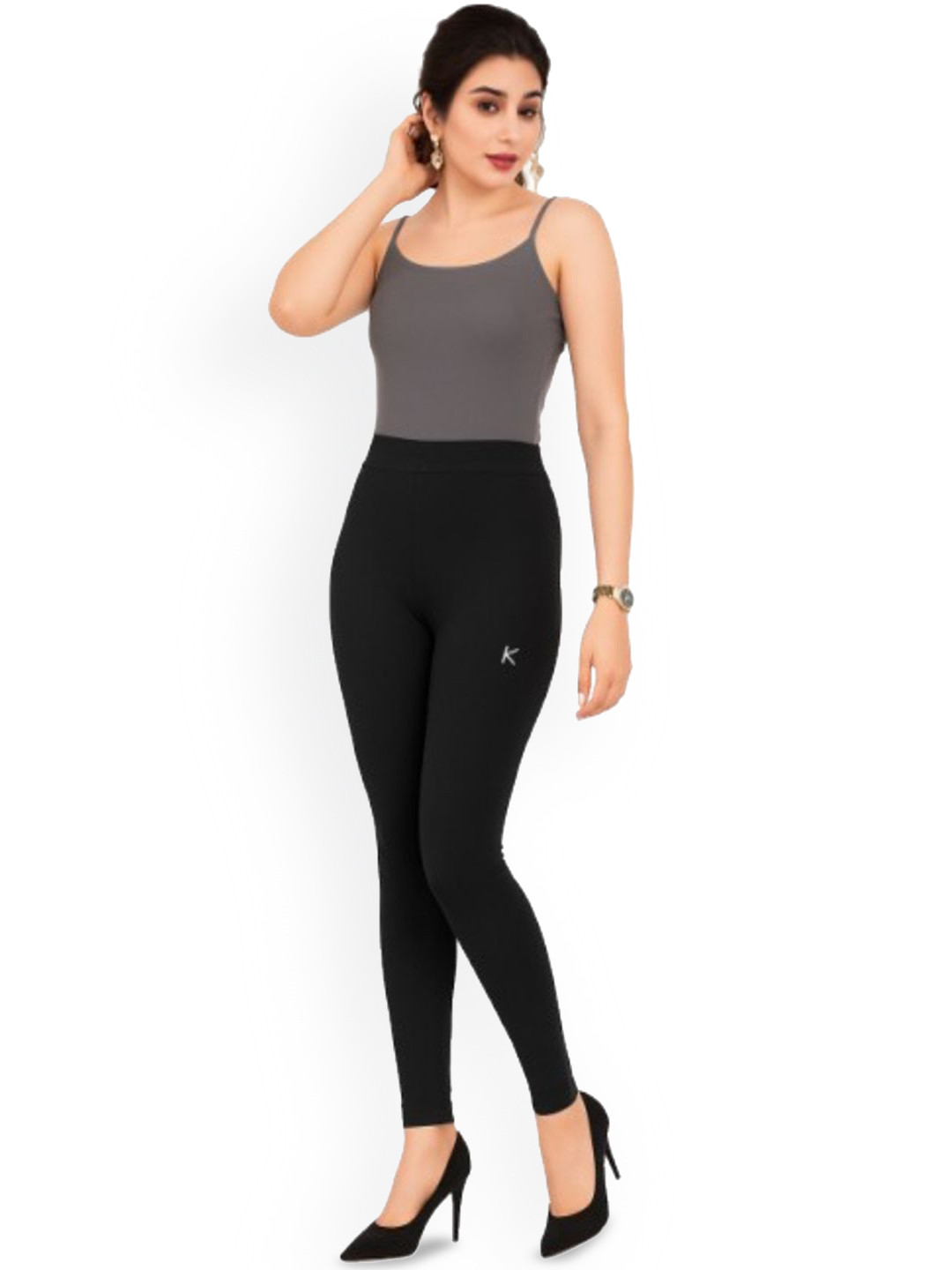 Friends company Women High-Rise Stretchable Ankle-Length Leggings