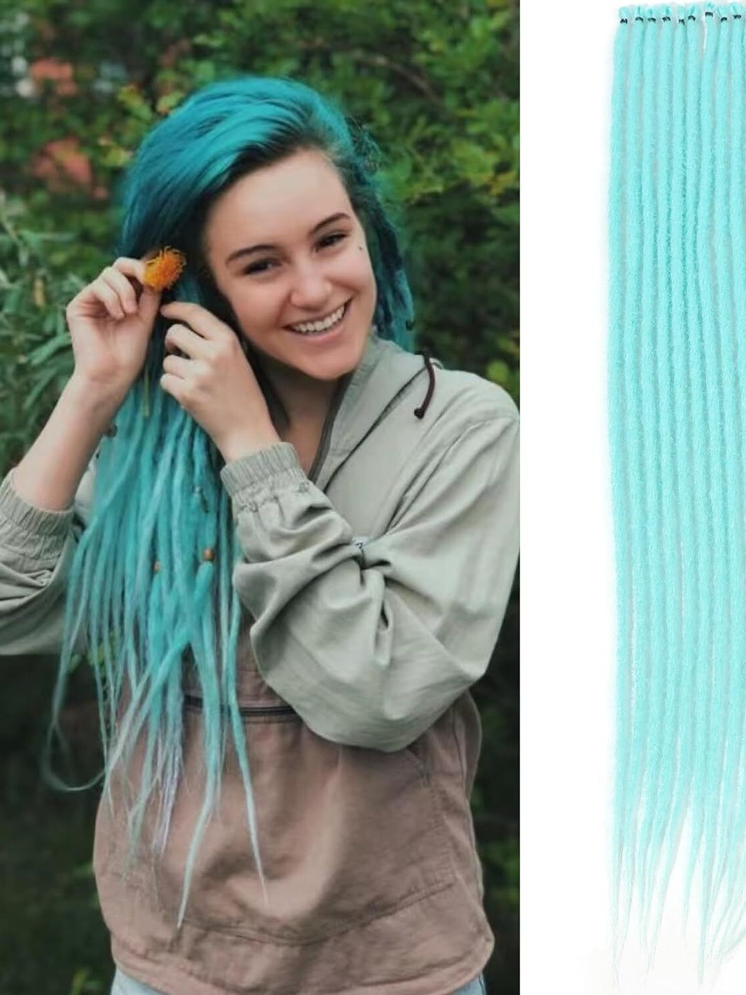 VIEWS Green Wavy Clip-In Locks Hair Extension