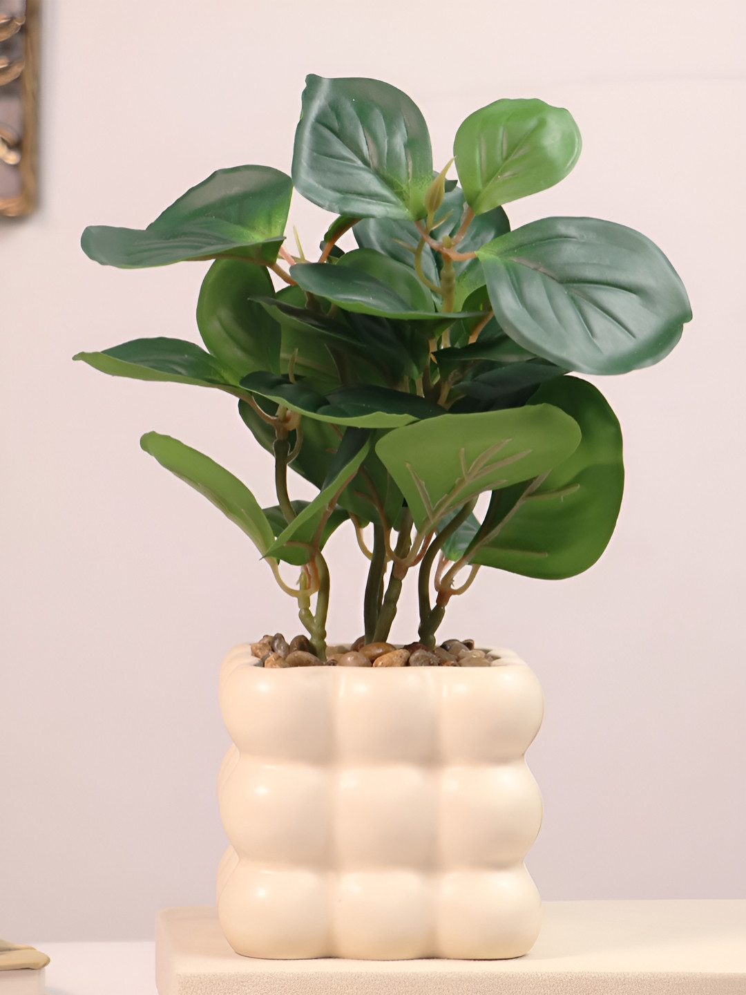 Art Street Off-White & Purple Ceramic Artificial Plants