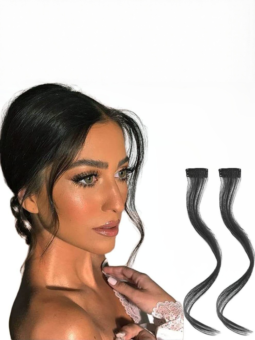 VIEWS Set Of 2 Clip-In Wavy Locks Hair Extension - Black - 18 Inches