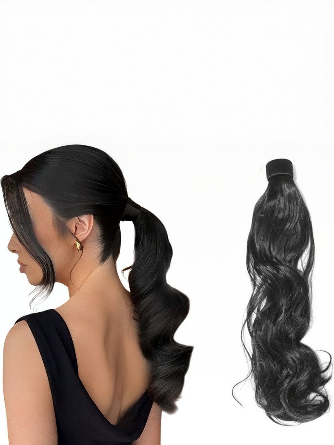 VIEWS Wavy Ponytail Extension - Black- 24 Inces