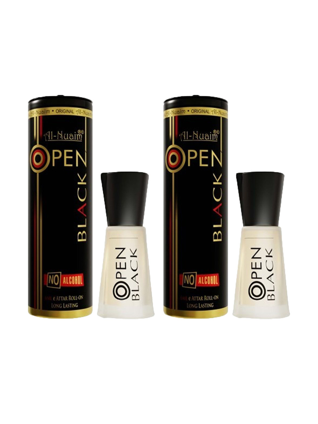 Al-Nuaim Set Of 2 Open Black Excel Series Long Lasting Alcohol Free Attar - 6ml Each