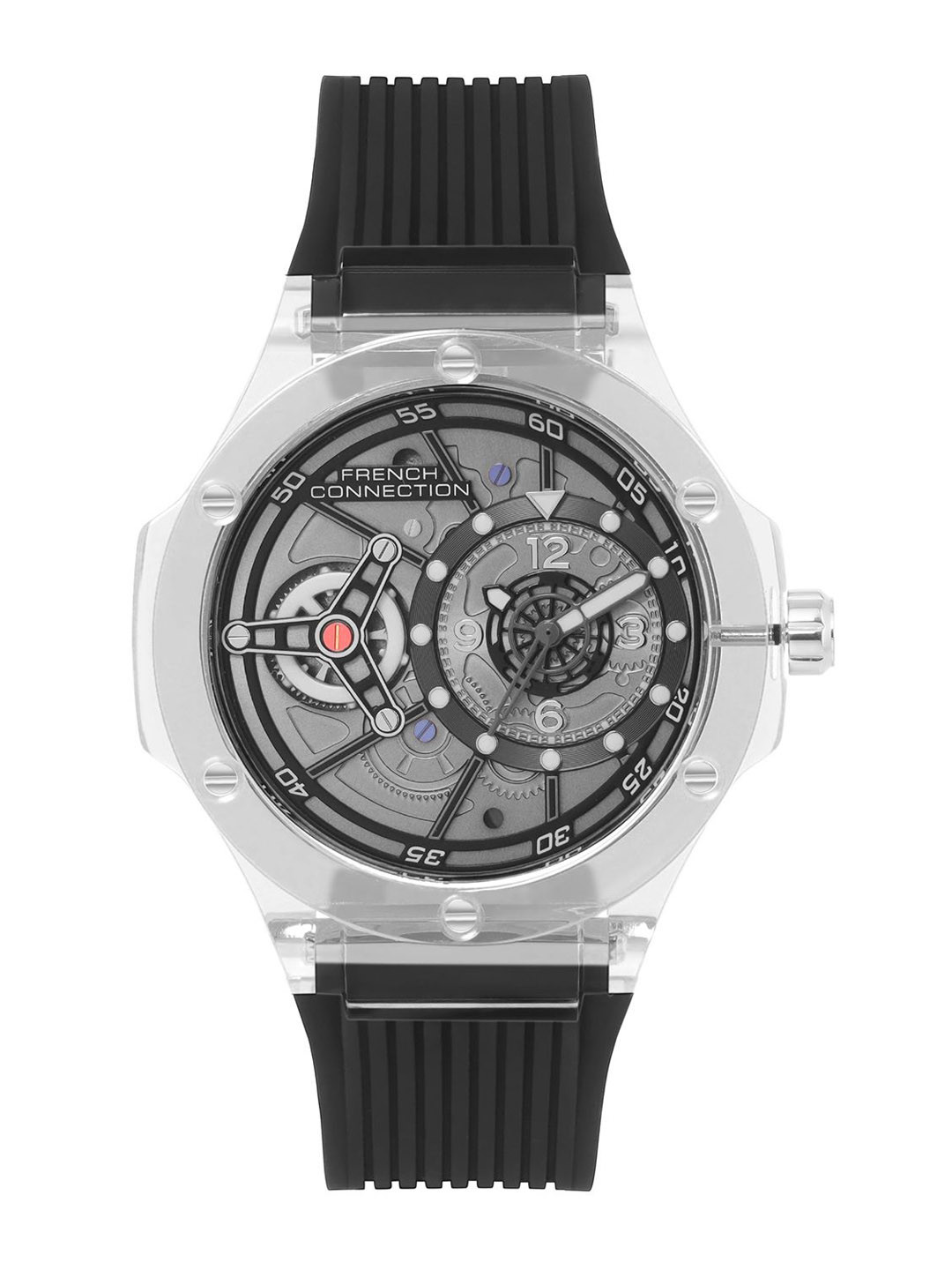 French Connection Men Skeleton Round Dial Analogue Watch FCD3B