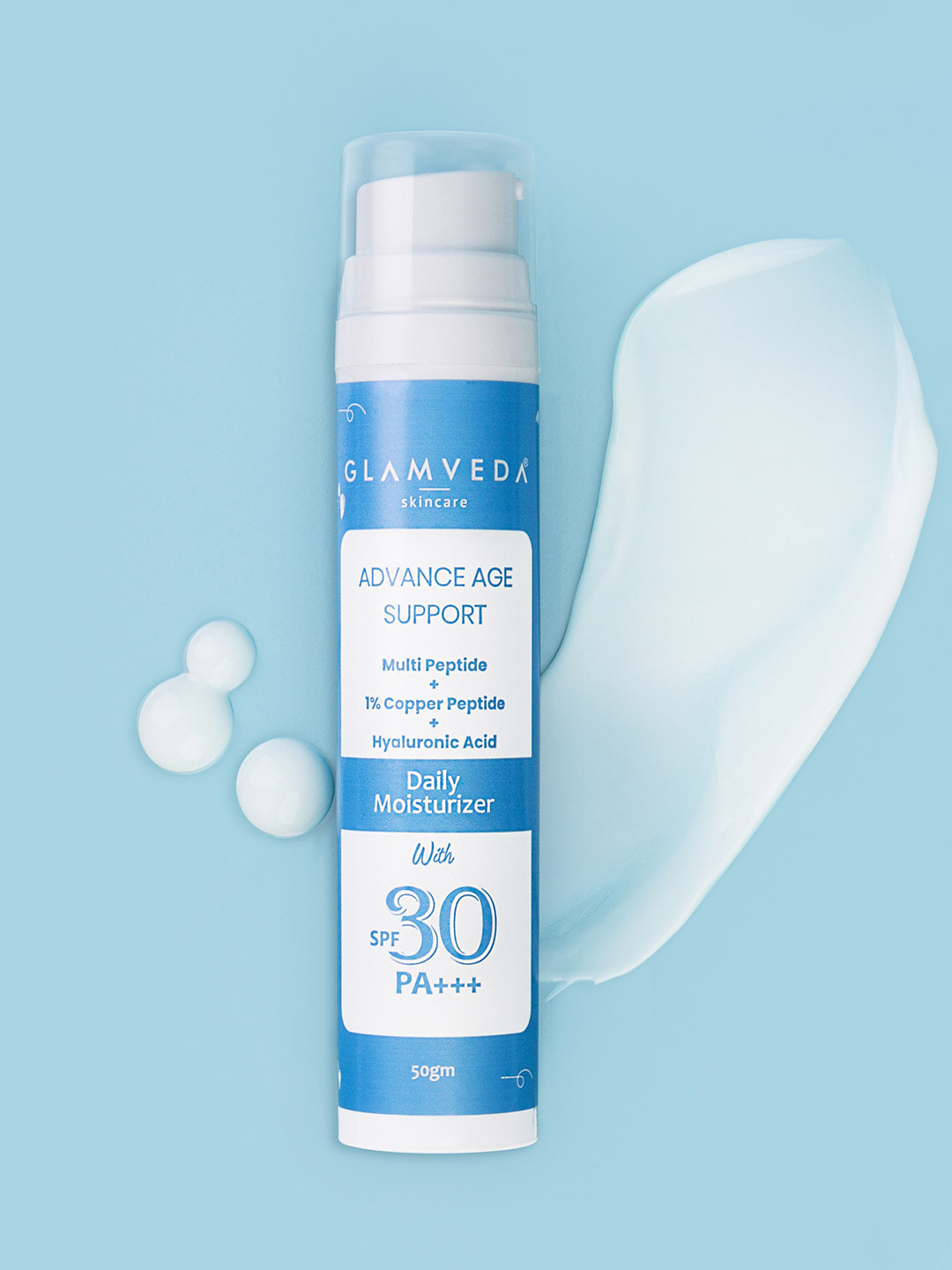 GLAMVEDA 1% Copper Peptide Sunscreen SPF 30 PA+++ with Centella Asiatica - 50 g