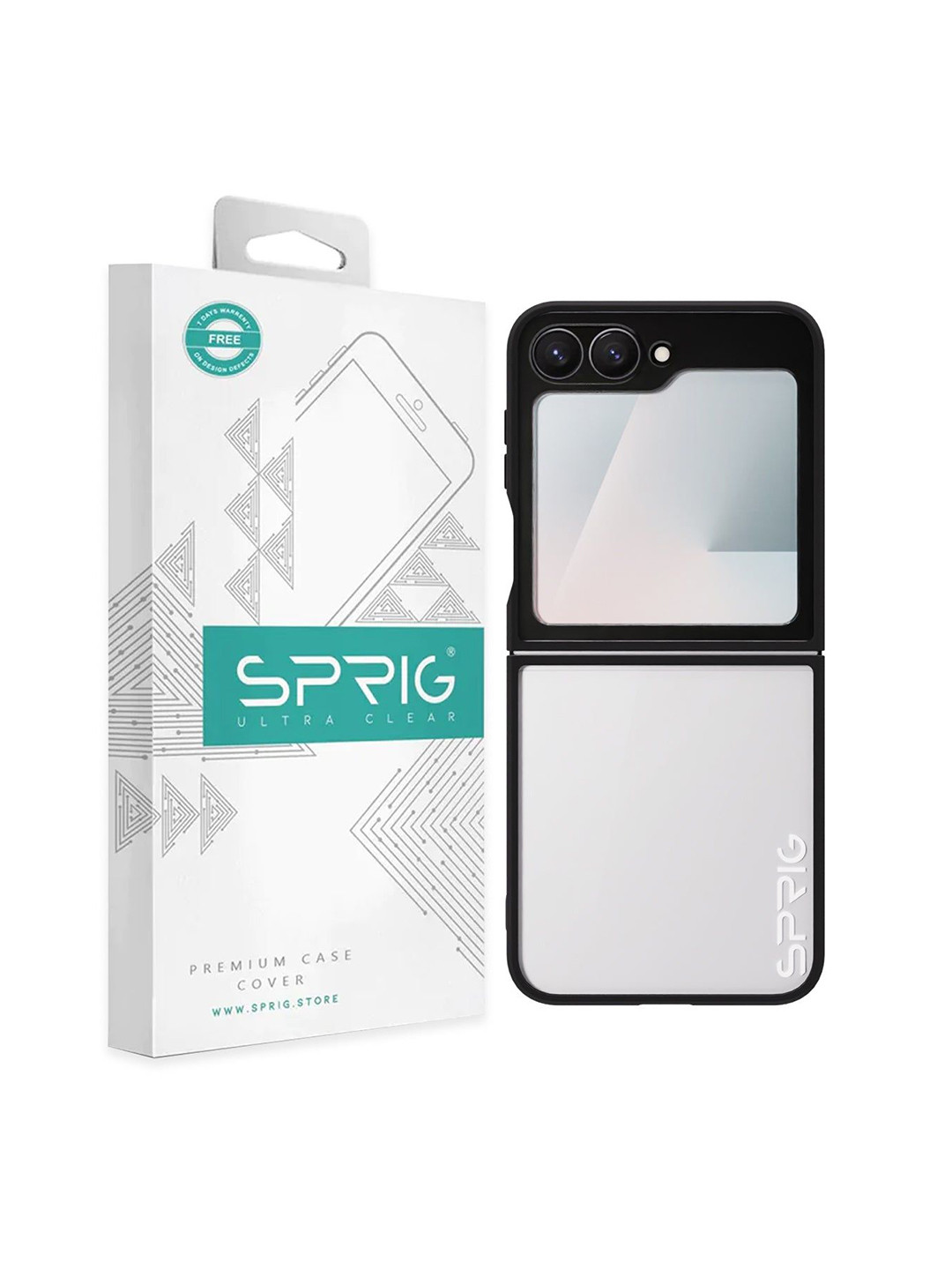 SPRIG Samsung Galaxy Z Flip 7 FE Matte Black Transparent Back Cover