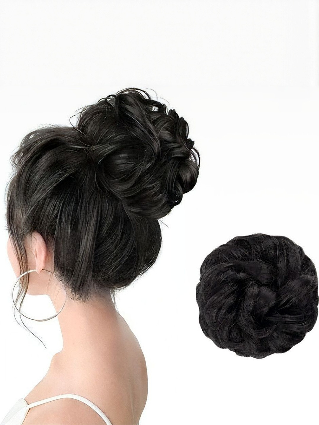 VIEWS Black Messy Hair Bun Extension