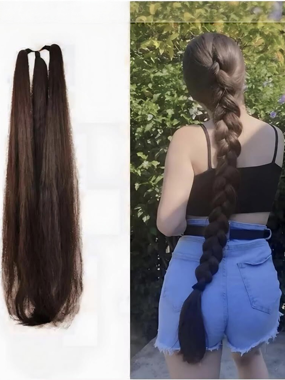 VIEWS Wavy Clip-In Locks Hair Extension-Brown-22 Inch