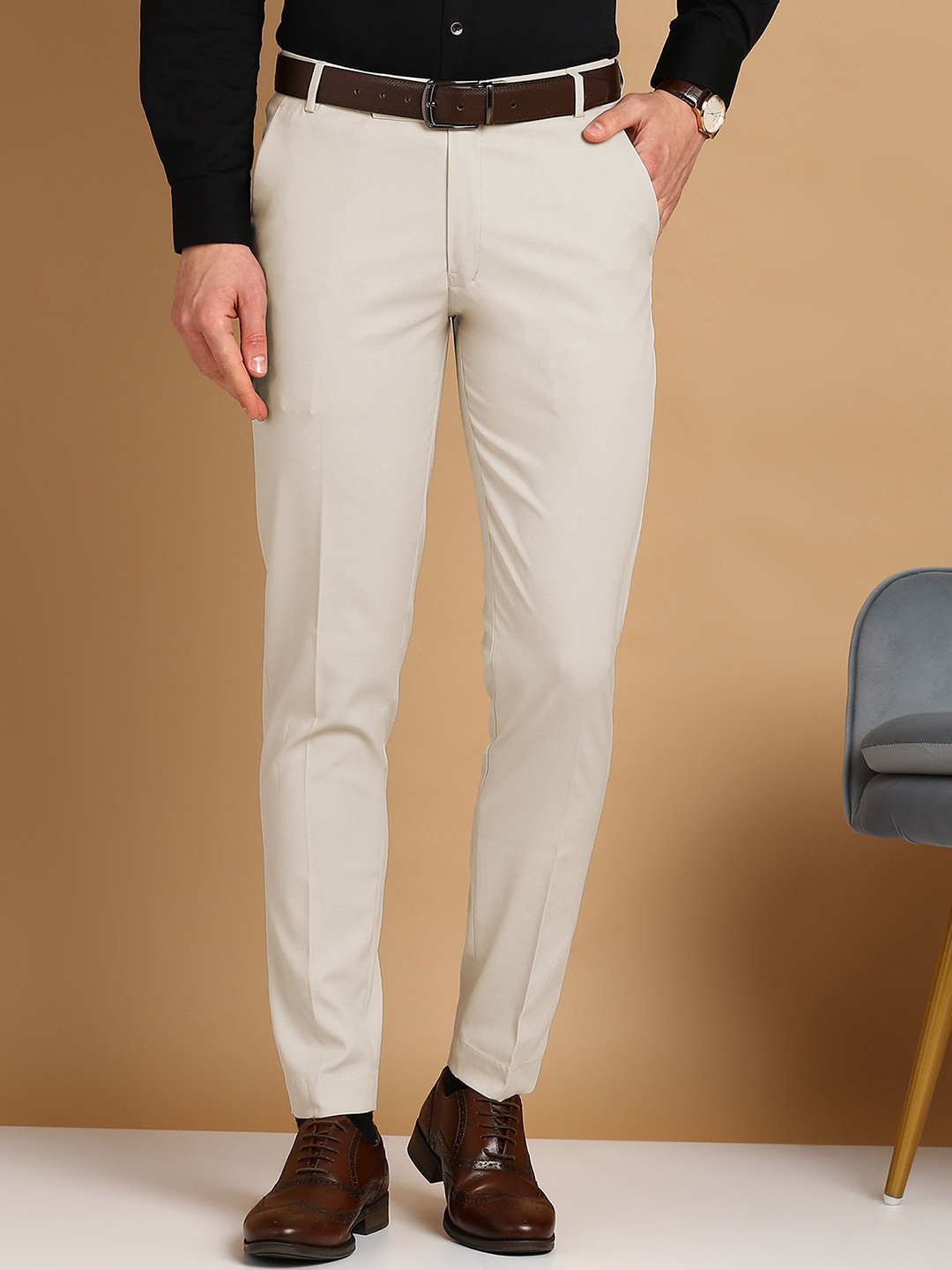 MANCREW Men Comfort Slim Fit Formal Trouser