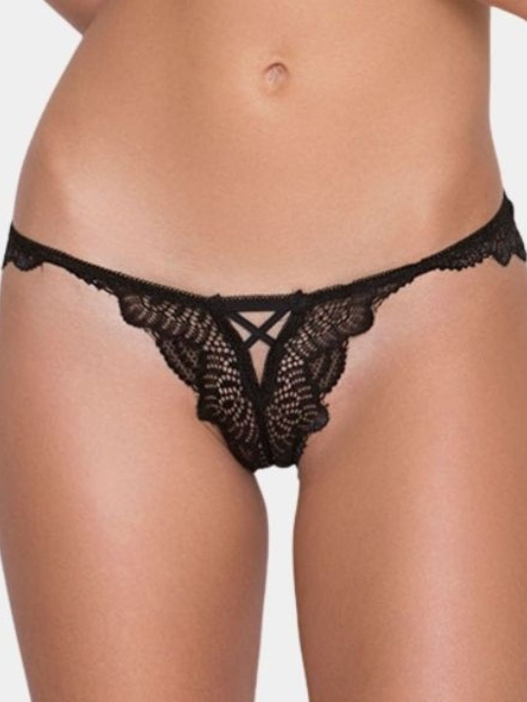 SweetFlirt Enterprises Women Black Microfiber Thongs