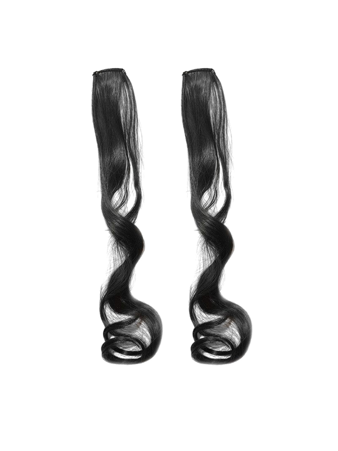 VIEWS Pack of 2 Wavy Clip-In Locks Hair Extension - Brown