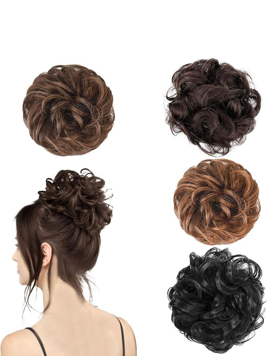 VIEWS Set Of 4 Wavy Clip-In Locks Hair Extension - Brown - 6 Inch