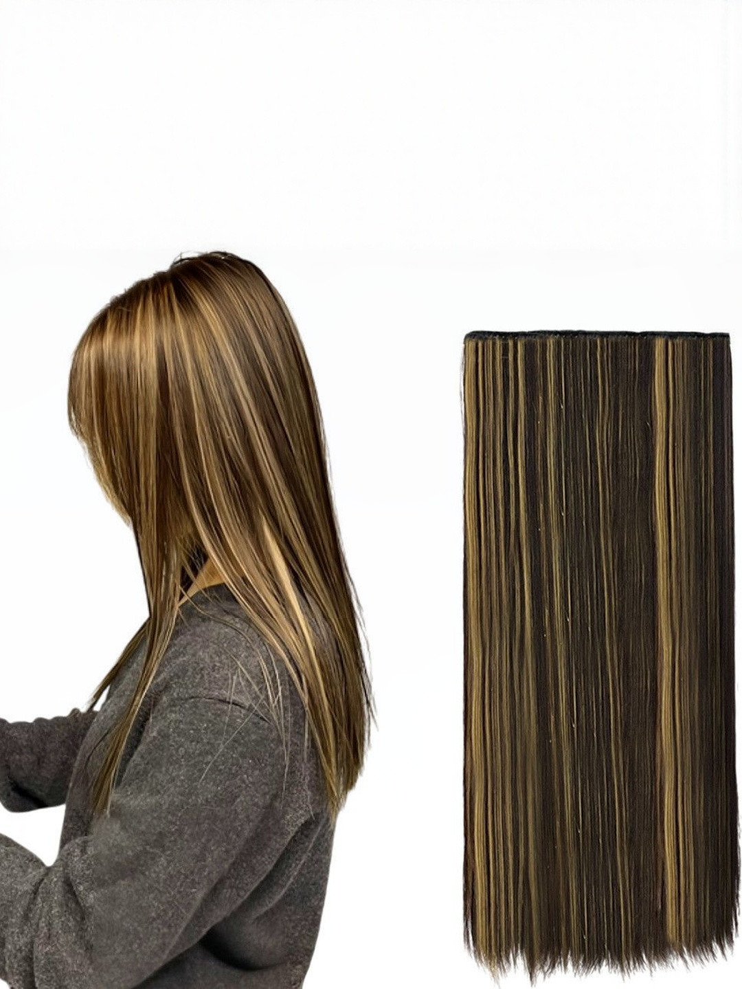 VIEWS Women Beige Wavy Clip-In Locks Hair Extension - 24 inch