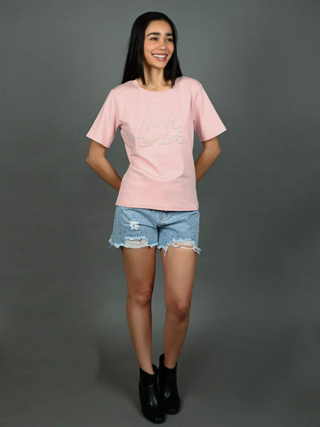 ODETTE Women Jersey Beaded Top