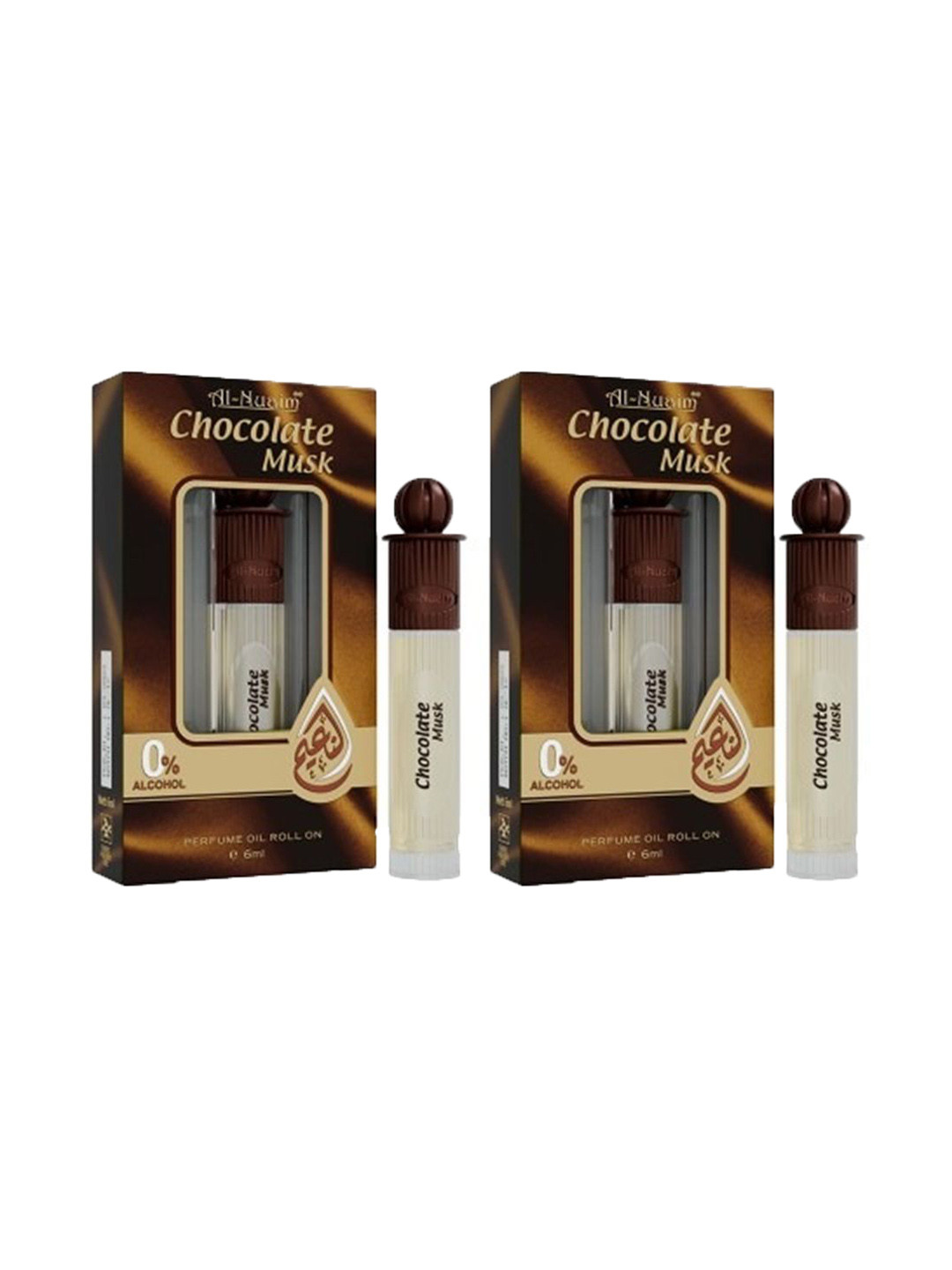 Al-Nuaim Set Of 2 Chocolate Musk Silver Series Long Lasting Alcohol Free Attar - 6ml Each