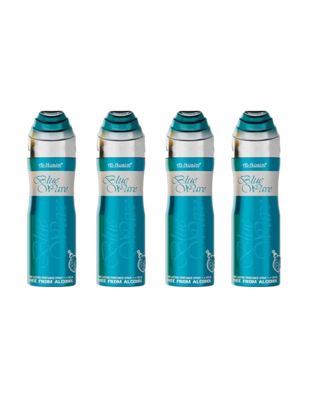 Al-Nuaim Men Set of 4 Blue Wave Long Lasting Alcohol Free Deodorant - 200 ml each