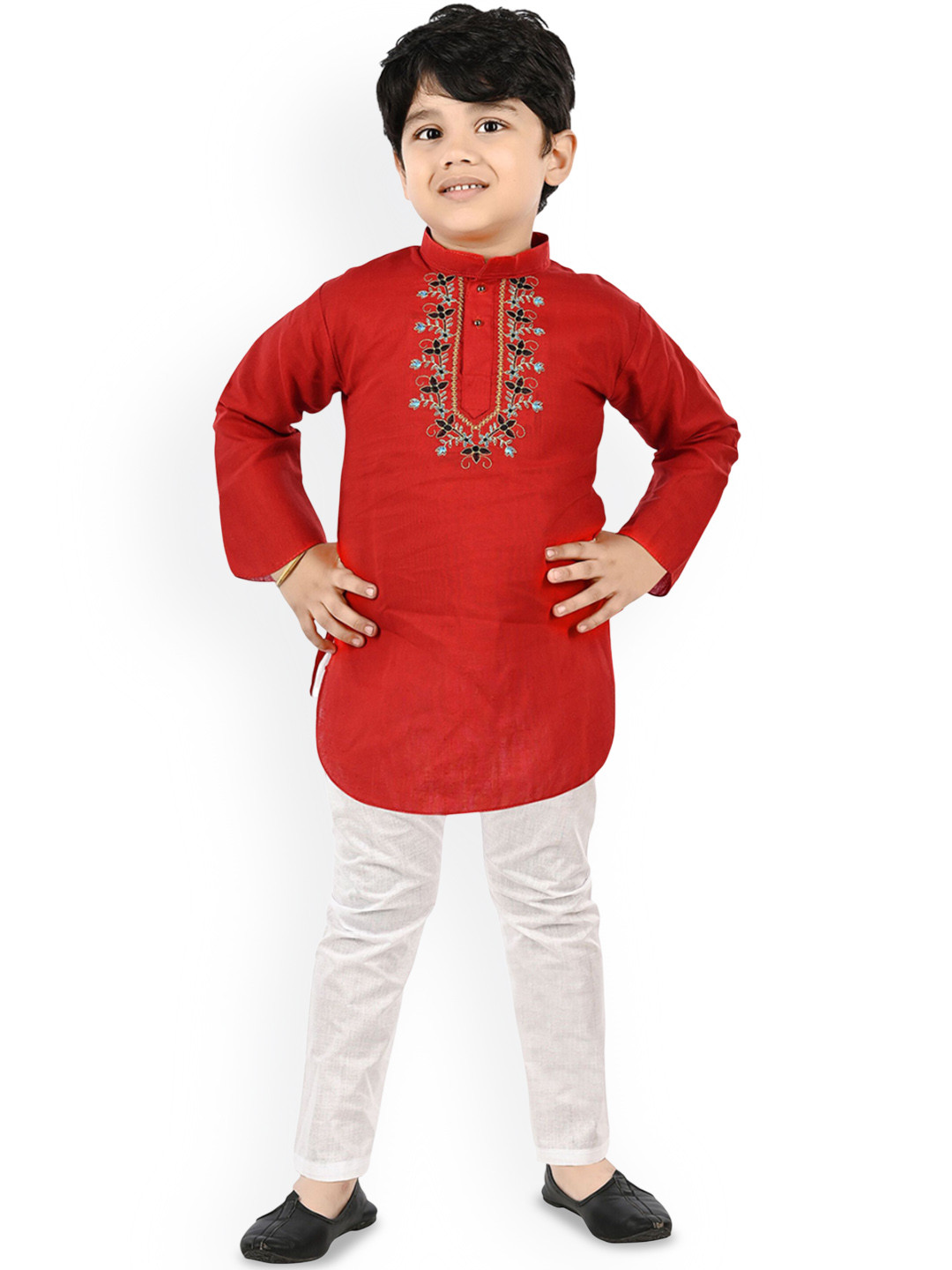 NEW GEN Boys Ethnic Motifs Embroidered Kurta with Pyjama