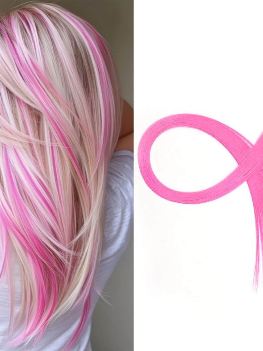 VIEWS Pink Wavy Clip-In Locks Hair Extension