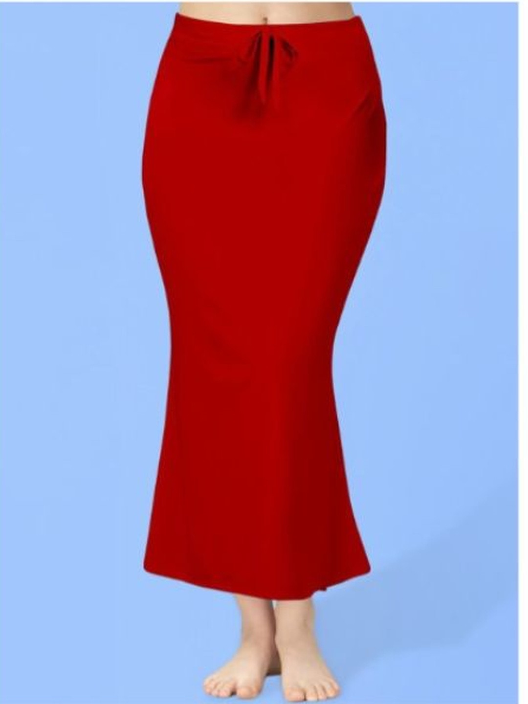 Kilvis Women Red Solid Mermaid-Fit Stretchable Nylon Casual Saree Shapewear