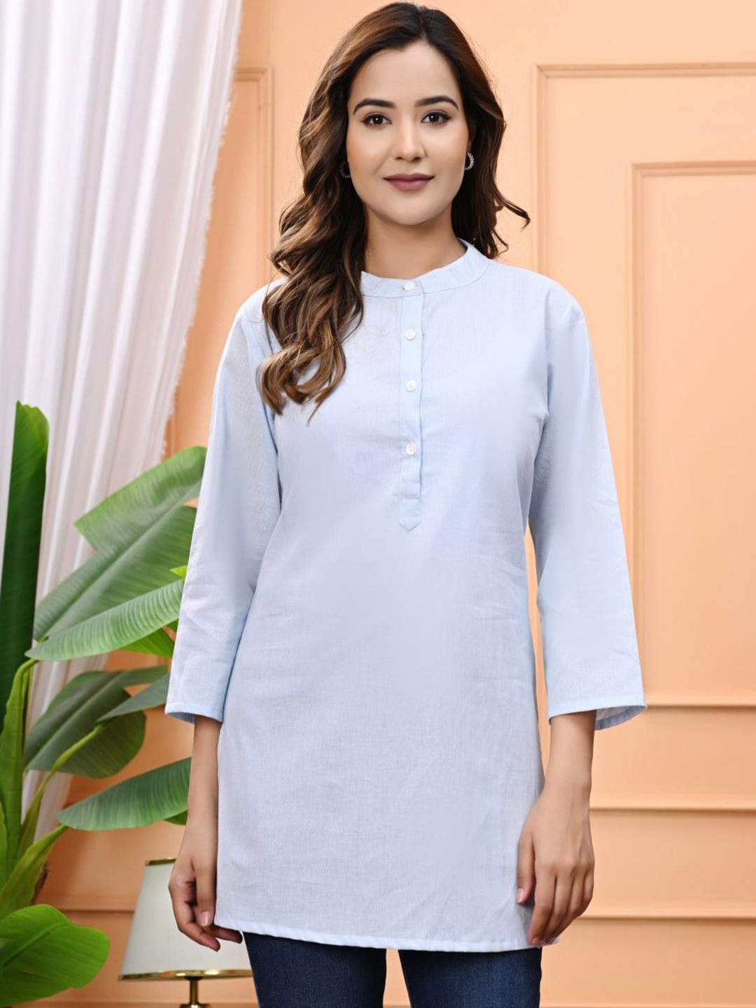 NAMA'S Women Solid Daily Cotton Straight Kurta