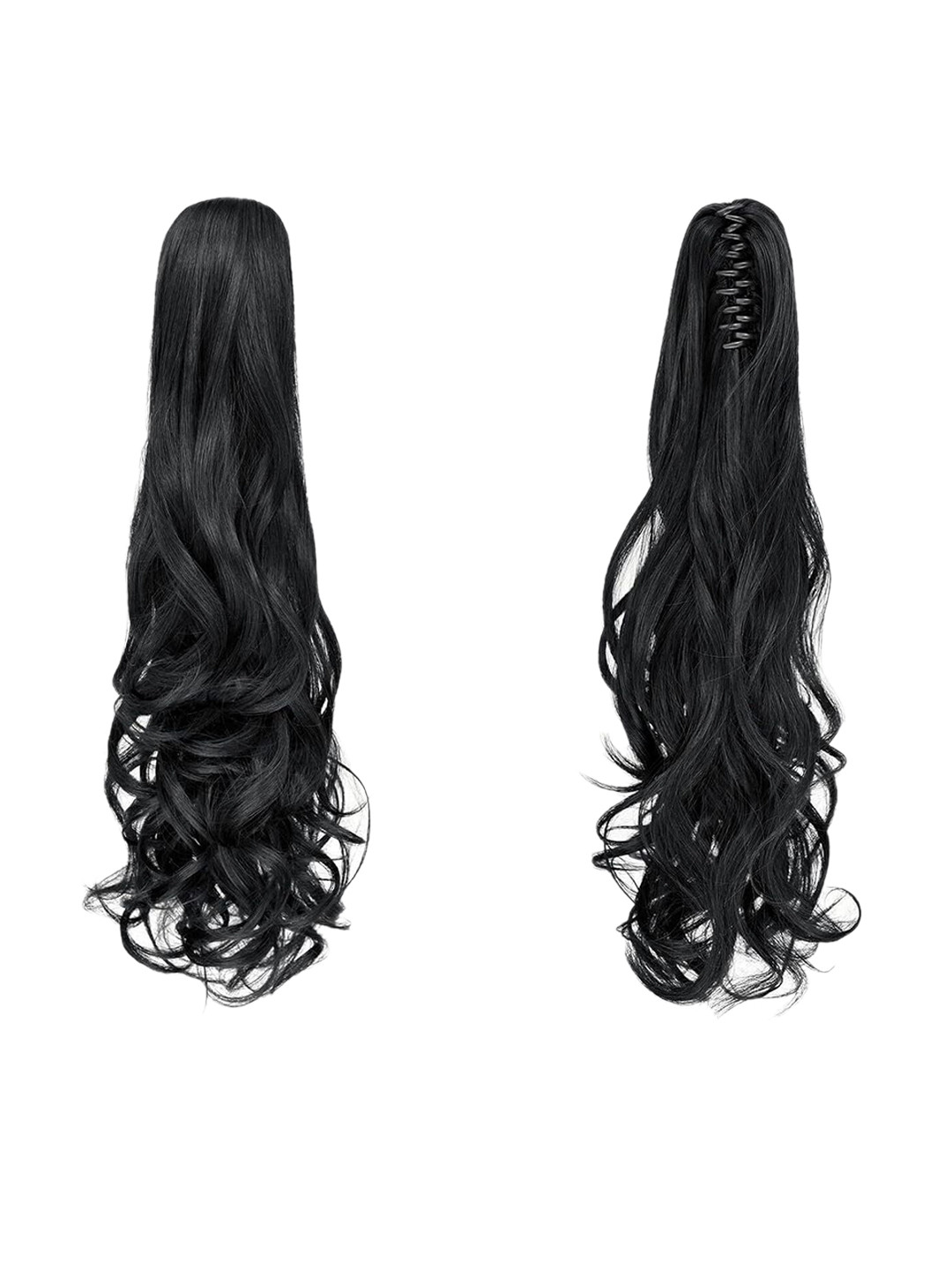 VIEWS Women Black Wavy Clucher Ponytail Hair Extension 22 inch