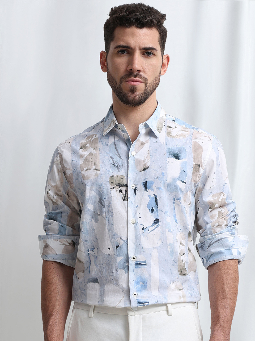 Mufti Men Slim Fit Printed Party Shirt